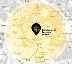 Terrassement Provence intervient pour tous vos travaux de terrassement et de paysagiste à 50 km autour de Bollène